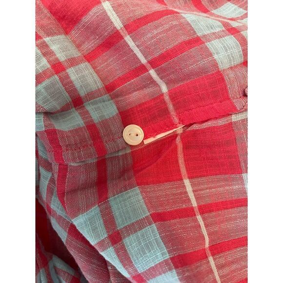 J. Crew Red Blue Checkered All Day Wear Top Small - Picture 4 of 5